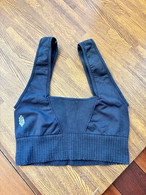 Free People Movement FP Movement Good Karma Square-Neck Bra in Washed Black)